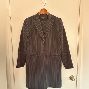 Women's Black Pinstripe Coat and Skirt size 14